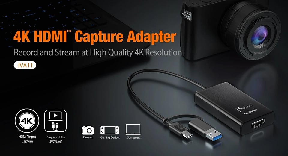 J5CREATE JVA11 4K HDMI CAPTURE ADAPTER