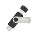 Tranzip Flip Duo 128GB USB-A / USB-C Svart, Flerfarget, Rustfritt stål