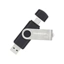 Tranzip Flip Duo 32GB USB-A / USB-C Svart, Flerfarget, Rustfritt stål