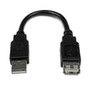 Startech StarTech.com 15cm USB 2.0 Verlengkabel A naar A M/F 0.152m USB A USB A Zwart