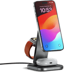 Satechi 3-in-1 Foldable Qi2 Wireless Charging Stand Svart