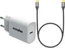Cirafon Wall Charger 20W USB C + USB 3.1 Type C 1,2M#kit Wit 1.2m