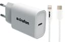 Cirafon Wall Charger 20W USB C + Cm To Lightning Cable 1m Hvid