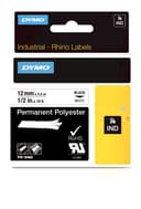 Dymo Tape RhinoPRO Permanent Polyesterester 12mm Sort/Hvid 