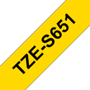Brother Tape 24mm TZe-S651 Zwart/Geel Extra Sterk 