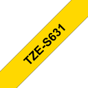 Brother Tape 12mm TZe-S631 Svart/Gul Ekstra Sterk 