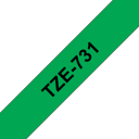 Brother Tape 12mm TZe-731 Svart/Grønn 