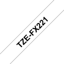 Brother Tape TZE-FX221 9mm Svart/Vit Flexible 