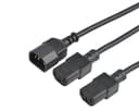 Prokord Strömkabel 0.6m C14 coupler 2 x C13-koppling Svart