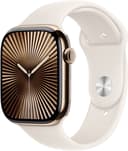 Apple Watch Series 10 GPS + Cellular 46mm Gold Titanium Case with Starlight Sport Band - S/M Gull