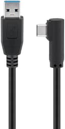 Microconnect USB-C+ 90 To USB A 3.0, 3m 3m USB-A USB-C Sort