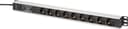 Digitus DN-95438 energiedistributie 9 AC-uitgang(en) 1U Zwart, Zilver 