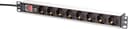 Digitus DN-95436 grenuttag 8 AC-utgångar 1U Svart, Silver 