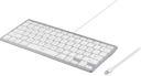 Deltaco USB-C Tangentbord för iOS/MacOS, 1m kabel, Nordisk layout, vit/silver Kabel Nordisk