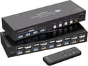 Prokord KVM Switch 4-Port Dual Monitor HDMI & DisplayPort USB 3.0 4K (4 Datorer, 2 Skärmar) 
