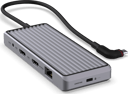 Unisynk 10 Port Dual Screen Hub 4K 100W Grey USB-C 3.2 Gen 2 (3.1 Gen 2)