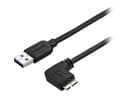 Startech 3ft Slim Right-Angle Micro USB 3.0 Cable 1m USB A Micro-USB B Svart