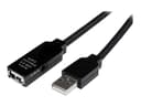 Startech 25m USB 2.0 actieve verlengkabel 25m USB A USB A Zwart