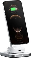 Satechi Magnetic 2-in-1 Wireless Charging Stand Silver Vit