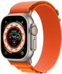 Apple Watch Ultra GPS + Cellular, 49mm Titanium Case with Orange Alpine Loop Small Titanium