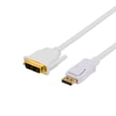 Deltaco DisplayPort-kabel 1m DisplayPort DVI-D Vit