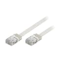Deltaco U/UTP Cat6 Netværkskabel, fladt, 7m, 250MHz, Delta-certificeret, LSZH, hvid RJ-45 Cat 6 7m Hvid