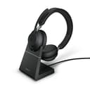 Jabra Evolve2 65 med laddningsställ USB Type-A Svart Microsoft Teams