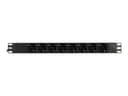 Deltaco PDU, 8 x CEE 7/4, 1 x CEE 7/7, 2 m, svart 