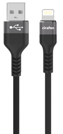 Cirafon iPad/iPhone/iPod-laddning/datakabel lightning 0.5m Svart, Grå
