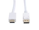 Prokord DisplayPort  HDMI 3M valkoinen - Kultapinnoite 3m DisplayPort HDMI Valkoinen