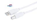Prokord USB-kaapeli 2m USB A USB B Valkoinen