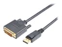 Prokord DisplayPort -kaapeli 2m DisplayPort DVI Musta