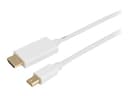 Prokord HDMI-kabel 1m Mini DisplayPort HDMI Hvit