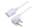 Prokord Virtajohto 2m CEE7/7 C13 liitin Valkoinen