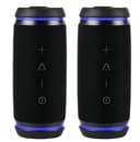 Voxicon W25 Duo – Bærbare Bluetooth-høyttalere med stereolyd (2-pakning) Svart