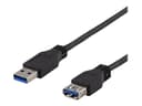 Deltaco USB3-241 1m USB-A USB-A Svart