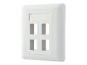 Deltaco VR-228 Keystone Wall Outlet 4-Port White 