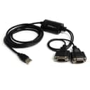 Startech 2 Port FTDI USB to Serial RS232 Adapter Cable with COM Retention 2.1m USB-A 2.0 2 x RS-232 Zwart