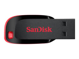 SanDisk Cruzer Blade 16GB USB-A Svart, Rød