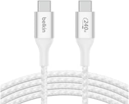 Belkin 240W USB-C to USB-C cable Braided 2m USB C USB C Valkoinen