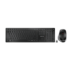 Cherry DW 9500 SLIM tastatur Mus inkluderet RF trådløs + Bluetooth QWERTY Nordisk Sort, Grå Cherry SX Nordisk