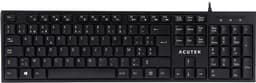 Acutek AK-200W/BE toetsenbord USB AZERTY Belgisch, Frans Bedraad Belgisch Frans