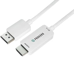 Prokord DisplayPort till HDMI-kabel – 4K @ 60 Hz 1.5m 1.5m HDMI DisplayPort HDMI Vit