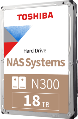 Toshiba N300 18TB BULK 3.5" 7200r/min SATA 6.0 Gbit/s Harddiskdriver
