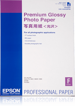 Epson Papper Photo Prem Glossy A2 25 Ark 225g 