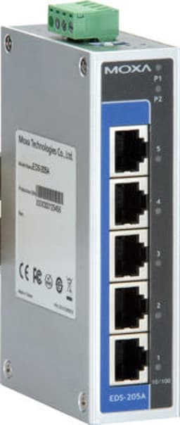 Moxa EDS-205A Industrial Unmanaged 5-Port Switch 