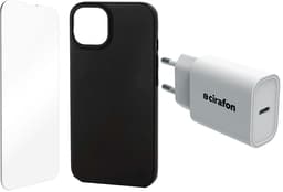 Cirafon Starterskit met oplader/glas/hoesje iPhone 13 Zwart