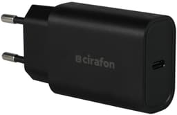 Cirafon Vegglader 30W PD3.0 USB-C Svart