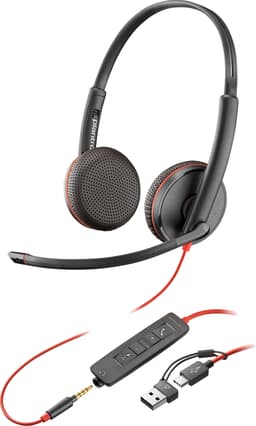 HP Poly Blackwire C3225 Stereo USB-C Svart