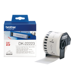 Brother Tape Papper 50mm x 30.5m Svart/Vit 